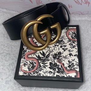 Gucci GG Marmont Wide Belt (Sz 85: S-M) | Double-G Belt | Fits MOST Belt Loops
